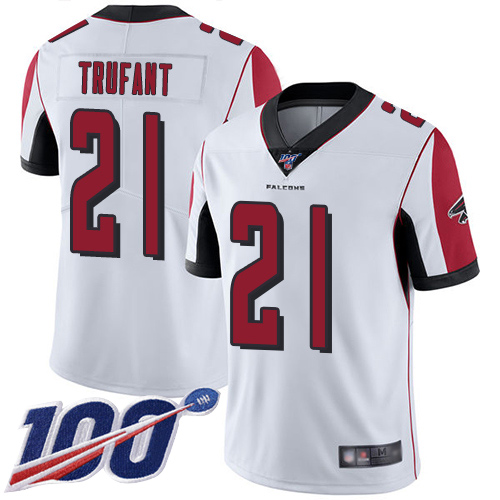 Atlanta Falcons Limited White Men Desmond Trufant Road Jersey NFL Football #21 100th Season Vapor Untouchable->atlanta falcons->NFL Jersey